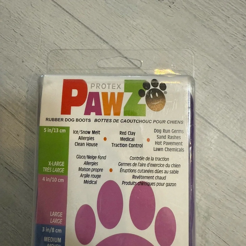 Pawz purple rubber‎ dog boots 12 pack large NEW